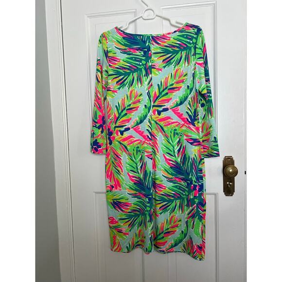 Lilly Pulitzer Women's S Mini Dress 3/4 Sleeve Marlowe Island Time Cotton Shift - Picture 2 of 9